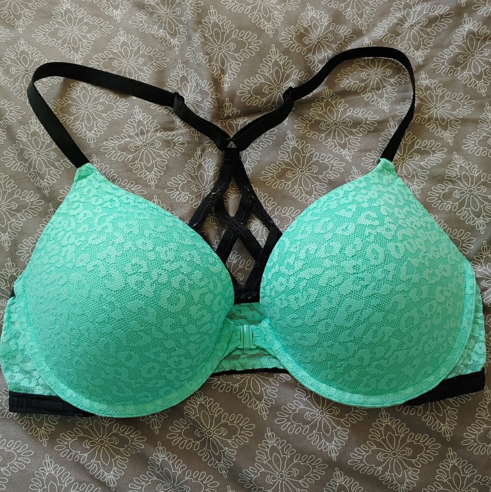 Pink Victoria Secret teal bra